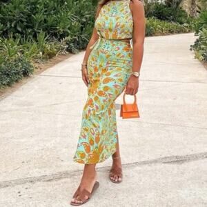 ZARA Printed Cape Midi Skirt